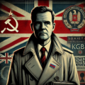 The Cold War Russian Spy Who Prevented World War III 33 | Mania Africa | maniainc.com DALL·E 2025-01-25 16.24.49 - A Cold War-era illustration depicting a somber Soviet defector, Oleg Gordievsky, standing against a shadowy background with Soviet and British flags