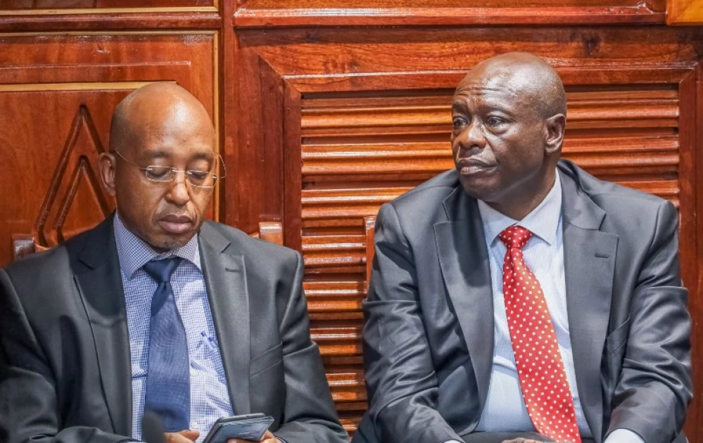Ousted DP Rigathi Gachagua: Ruto is Vicious, "I was supposed to be killed through poisoning" 1 | Mania Africa | maniainc.com Gachagua and his lawyer Tom Macharia in the Senate - Kenyan Deputy President Rigathi Gachagua's Rushed Impeachment Senate's Landmark Decision Unfolds - Mania News - maniainc.com/news