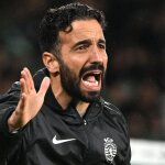 A picture of new Manchester United coach Ruben Amorim instructing players on the pitch during a past match | A New Coach For Man United... Finally | Premier League commentary on Mania Sports | maniainc.com/sports