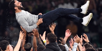New Manchester United Coach Ruben Amorim celebrating after cup win with a former club | Man United New Coach | Mania Sports