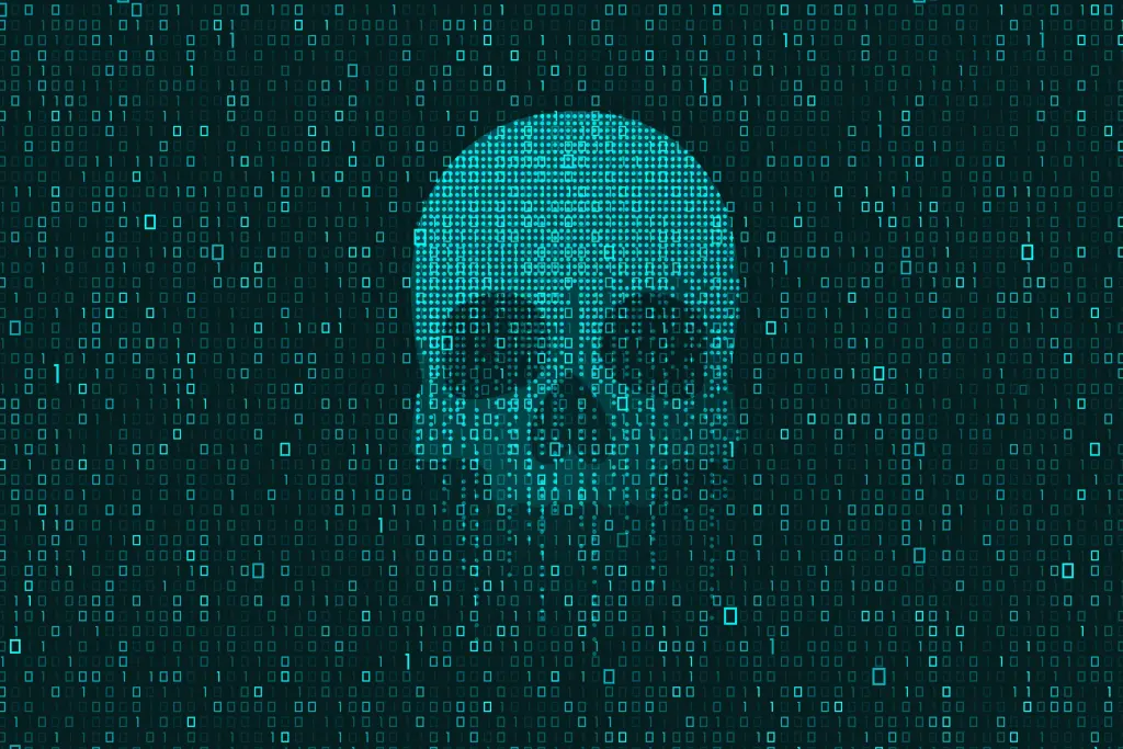 Preventing AI Chat Data Theft: Enhancing Security Against Malicious Chrome Extensions & How to Protect Your Privacy 12 | Mania Africa | maniainc.com An Image showing a skull in a matrix-style background symbolizing Dark AI and how AI chat data stolen by Chrome Extensions could be used to create such AI
