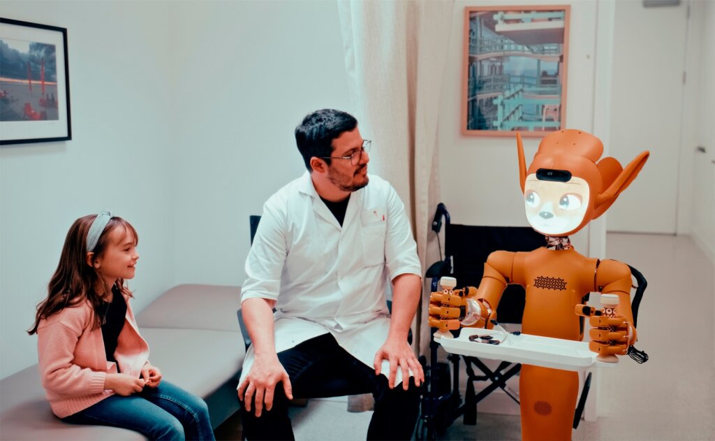 Doctor, girl, and robot in a medical room - The #Keep4o Movement: A Study of Grief and Protest
