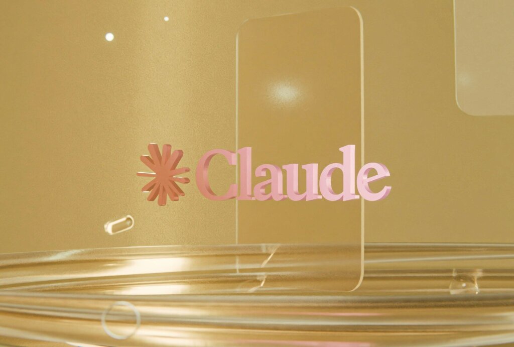 Pink "claude" logo on a golden, reflective background - Why Anthropic Restricted Mythos 5 and Fable 5 AI Models - Mania AI