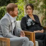 Prince Harry and Meghan Markle during their interview with Oprah Winfrey - Mania News