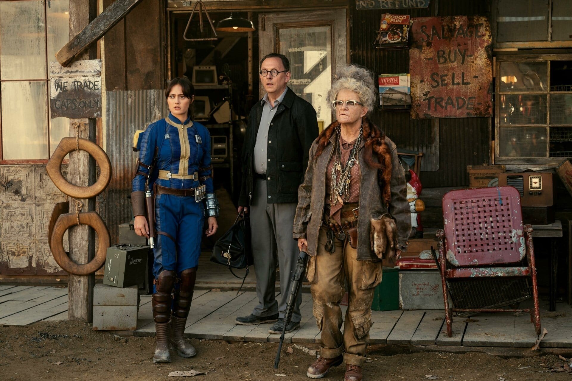 Fallout TV Series Review: A Gritty, Heart-Pounding Journey as Survival Meets the Twisted Morality of Westworld 5 | Mania Africa | maniainc.com Lucy and Dr. Siggi Wilzig in Filly - Fallout Tv Series Review and Comparison to WestWorld - Mania Movies by Mania Africa - mania.africa