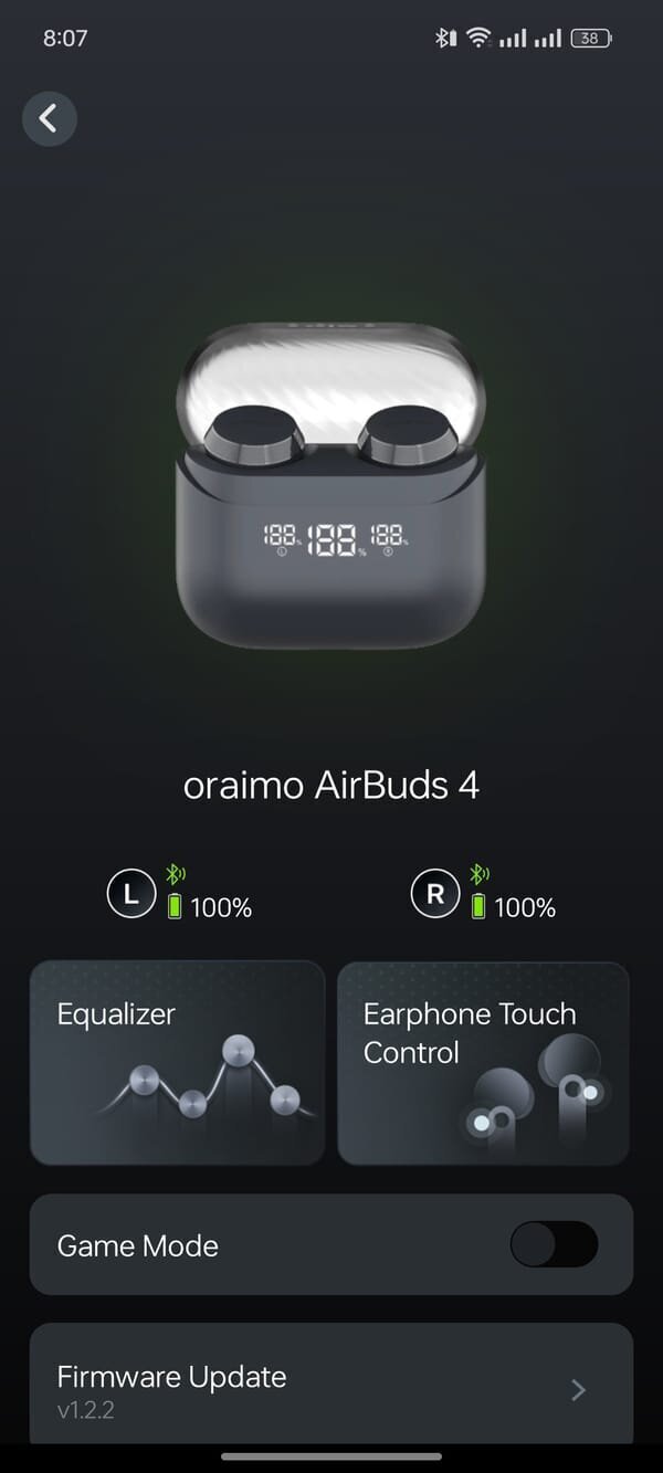 Oraimo AirBuds 4 ENC True Wireless (TWS) Earbuds Review 13 | Mania Africa | maniainc.com Oraimo Sound App connected with Airbuds 4 ENC TWS Earbuds | Mania Africa: News, Sports, Tech, Movies, and Lifestyle | maniainc.com