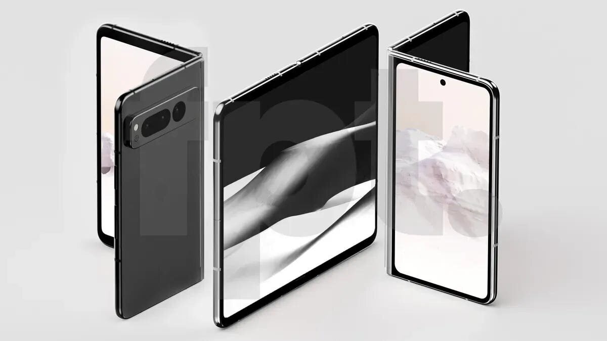 The Pixel Fold features a normal-size front screen and a wide compact-tablet size screen when unfolded