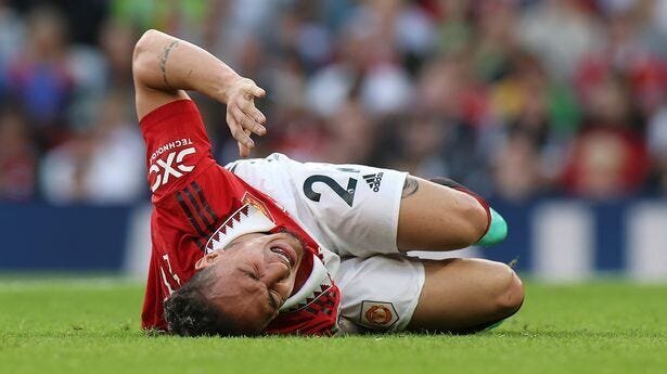 Manchester United Hammer Chelsea Securing the Third Spot in the EPL Table and a Champions League Qualification 3 | Mania Africa | maniainc.com Man United's Antony was injured during the match