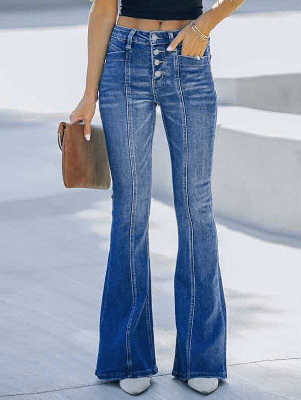 10 Easter Outfit Ideas for 2021 2 | Mania Africa | maniainc.com Blue Women's Flare Jeans from Dresslily