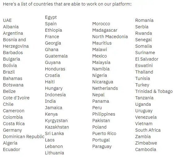 Remotasks Review: Everything You Need to Know About the Micro-Job Site for Remote Work Opportunities 7 | Mania Africa | maniainc.com A list of countries where Remotasks is available