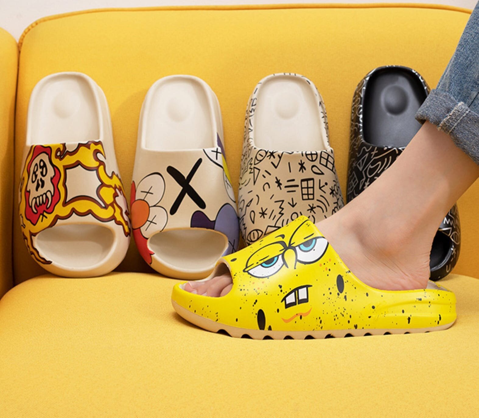 Yeezy Slides vs Crocs: Are Ye Slides Better than Crocs? 4 | Mania Africa | maniainc.com Spongebob Yeezy Slides