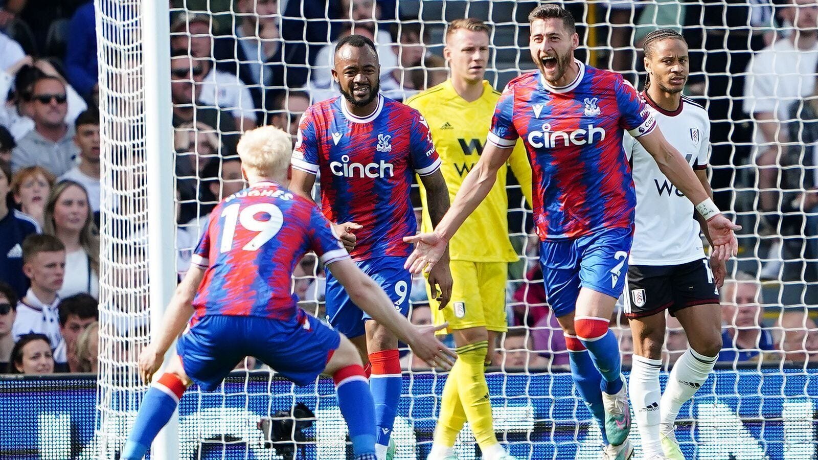 EPL GW 37 Results: Man City are 2022-23 EPL Winners as Arsenal, Tottenham, and Liverpool Fall Short with United Bagging a Crucial Win 3 | Mania Africa | maniainc.com Crystal Palace players celebrating