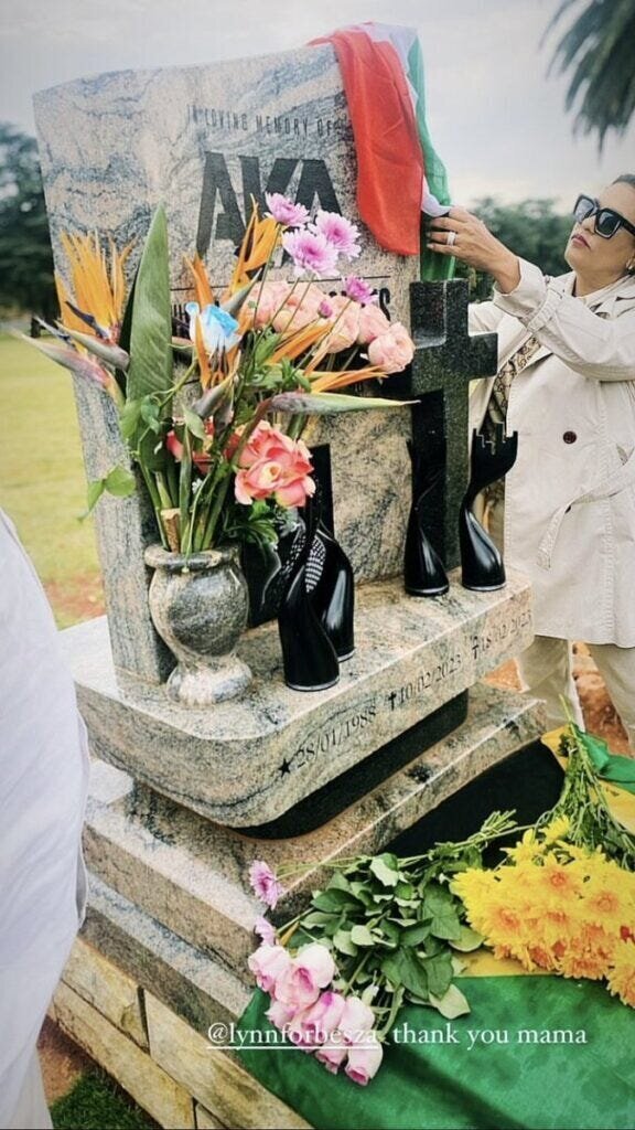 Late SA Rapper AKA Bags Four Posthumous Awards at the Metro FM Music Awards 3 | Mania Africa | maniainc.com AKA's family visited his grave with the awards