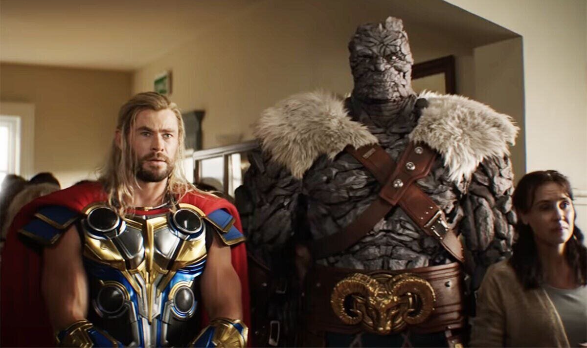 Thor: Love and Thunder Movie Review 3 | Mania Africa | maniainc.com Thor and Korg in New Asgard