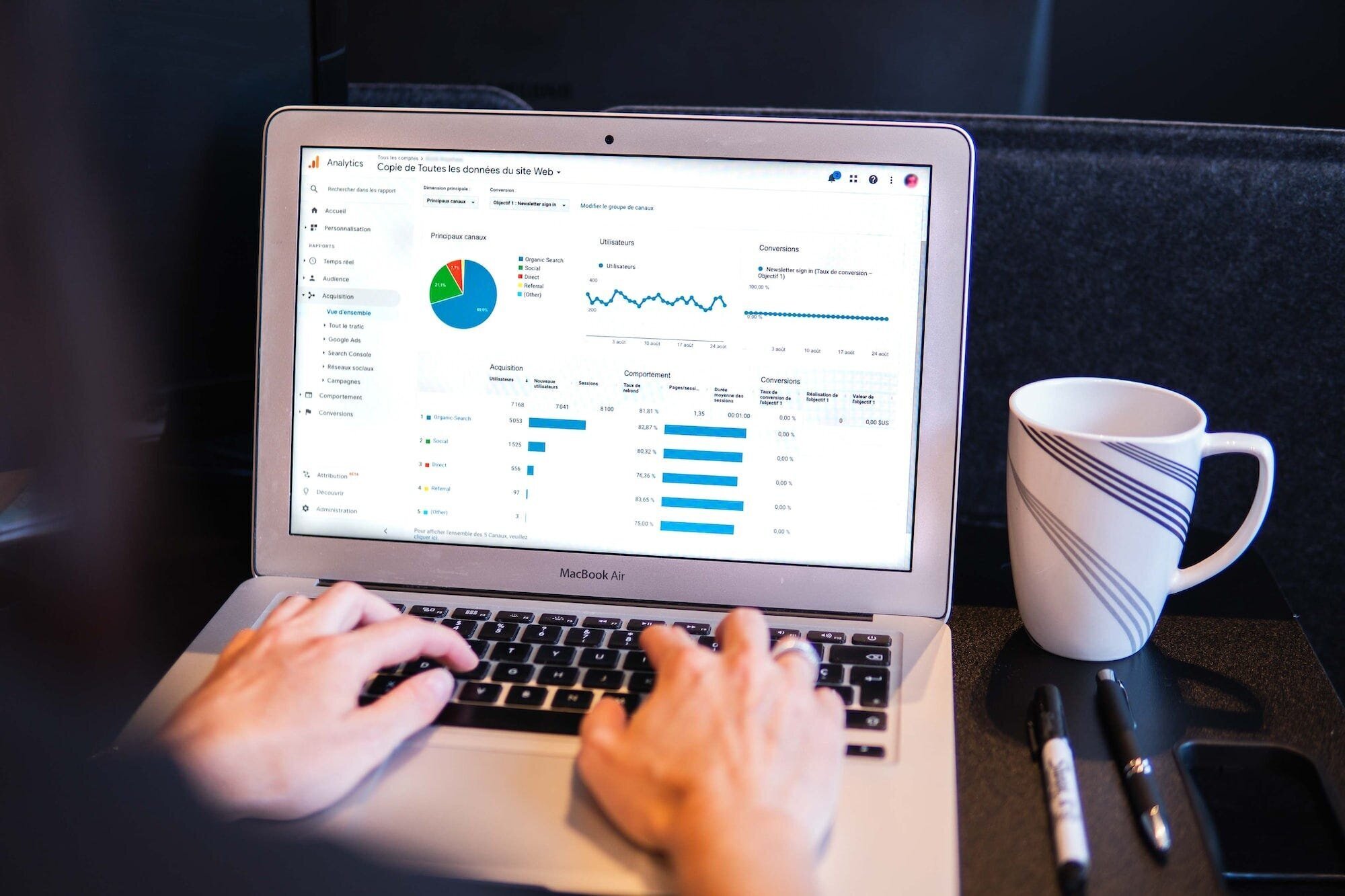 Everything You Need to Know About Cloudflare's Rocket Loader: A Comprehensive Guide to Boosting Site Speed and Resolving Script Conflicts 3 | Mania Africa | maniainc.com A person checking the Google Analytics overview report on their computer. AdSense scripts may sometimes conflict with Rocket Loader and we discuss the solution in this article