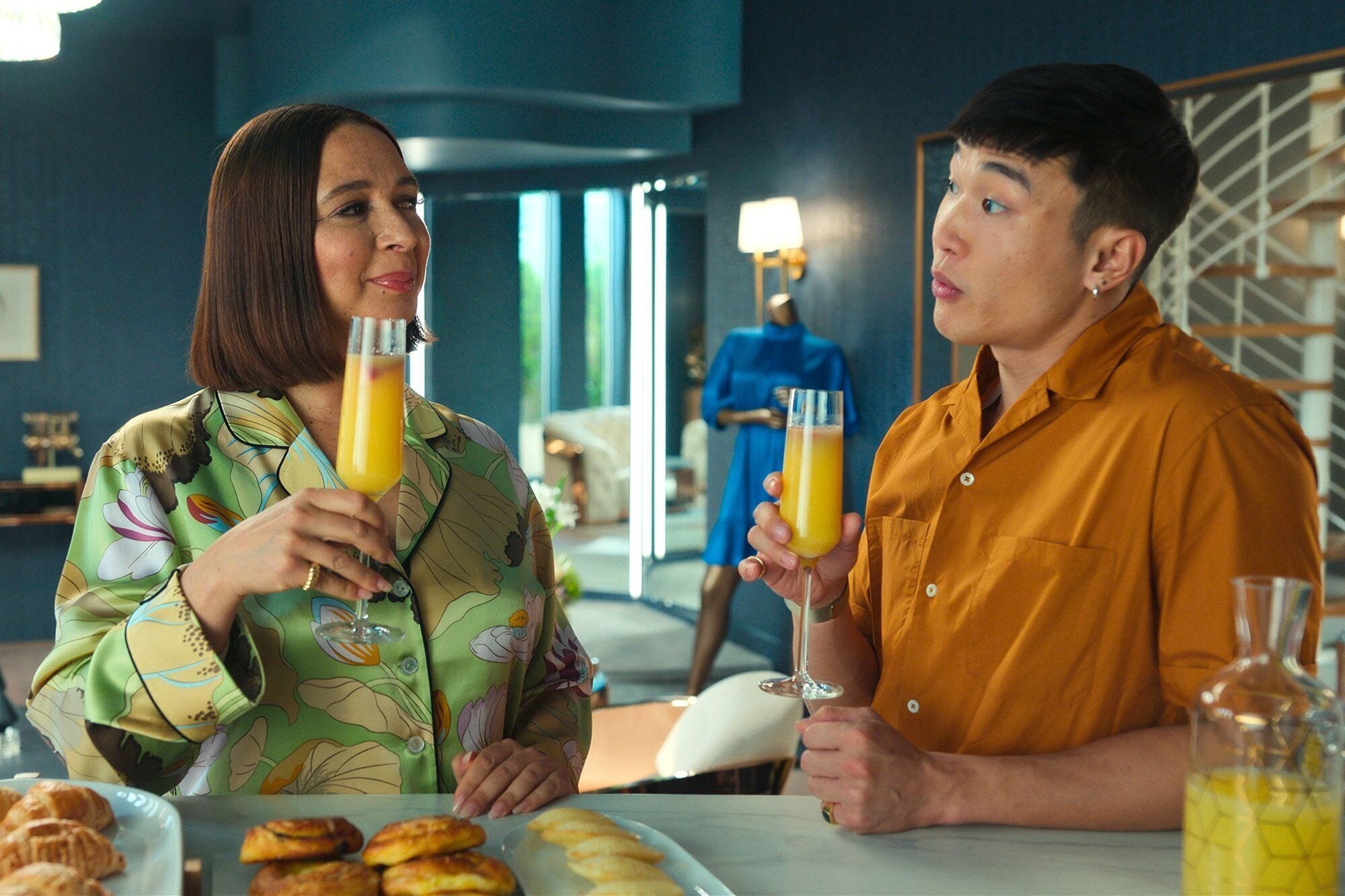 Loot Season 1 Review 2 | Mania Africa | maniainc.com Molly and Nicholas enjoying breakfast