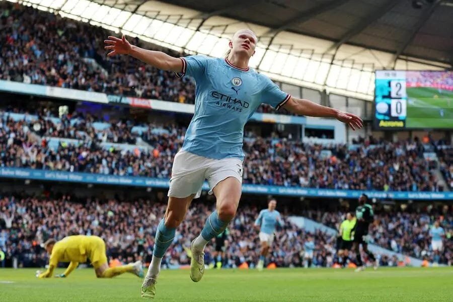 EPL GW 31 Results: Title Race Heats Up as GW 31 Sees Wins for Man United and Man City as Arsenal Settle for a Draw and Chelsea and Tottenham Lose 3 | Mania Africa | maniainc.com Haaland 'the goal machine' was at it again