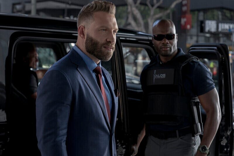 The Terminal List Season 1 Series Review 4 | Mania Africa | maniainc.com Steve Horn and his private security bodyguard in The Terminal List Season 1