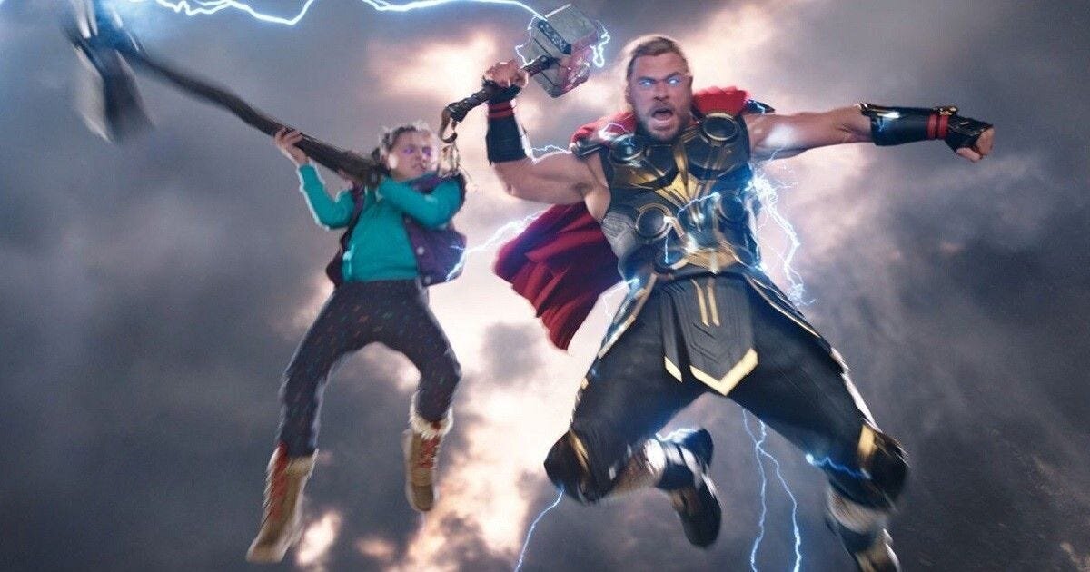 Thor: Love and Thunder Movie Review 7 | Mania Africa | maniainc.com Thor and Love fighting side by side