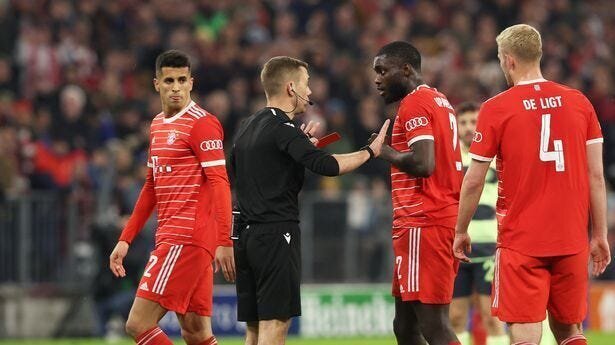 Manchester City and Inter Milan On to the UCL Semi-finals after Kicking Bayern Munich and Benfica Off the League in the 2nd Leg of the Quarterfinals 2 | Mania Africa | maniainc.com Real Madrid's Upamecano had already been sent off when a VAR checked saved him and the red card was rescinded