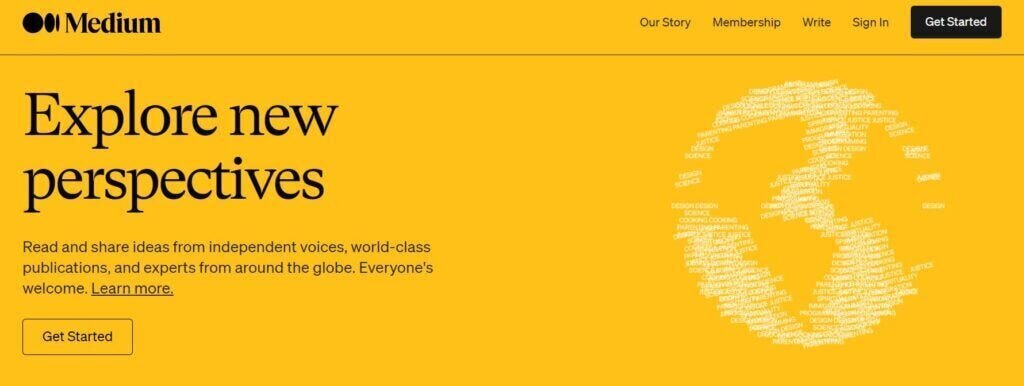 Get Started on Substack and Succeed: A Comprehensive Guide for Writers - Tips on Writing, SEO, Income, and Promoting Your Content 6 | Mania Africa | maniainc.com A screenshot of the Medium home page. In terms of Medium vs Substack, Substack does a better job on monetization