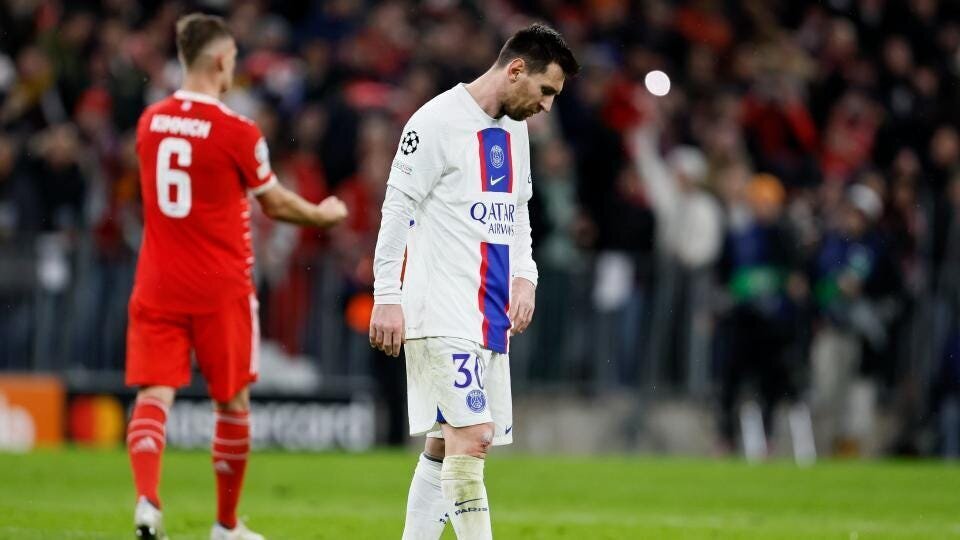Chelsea and Bayern Munich Make It to the UCL Quarterfinals as PSG and Tottenham Drop Out 2 | Mania Africa | maniainc.com PSG's Messi looking down seemingly in dismay after they were beaten by Bayern Munich and kicked off the UCL