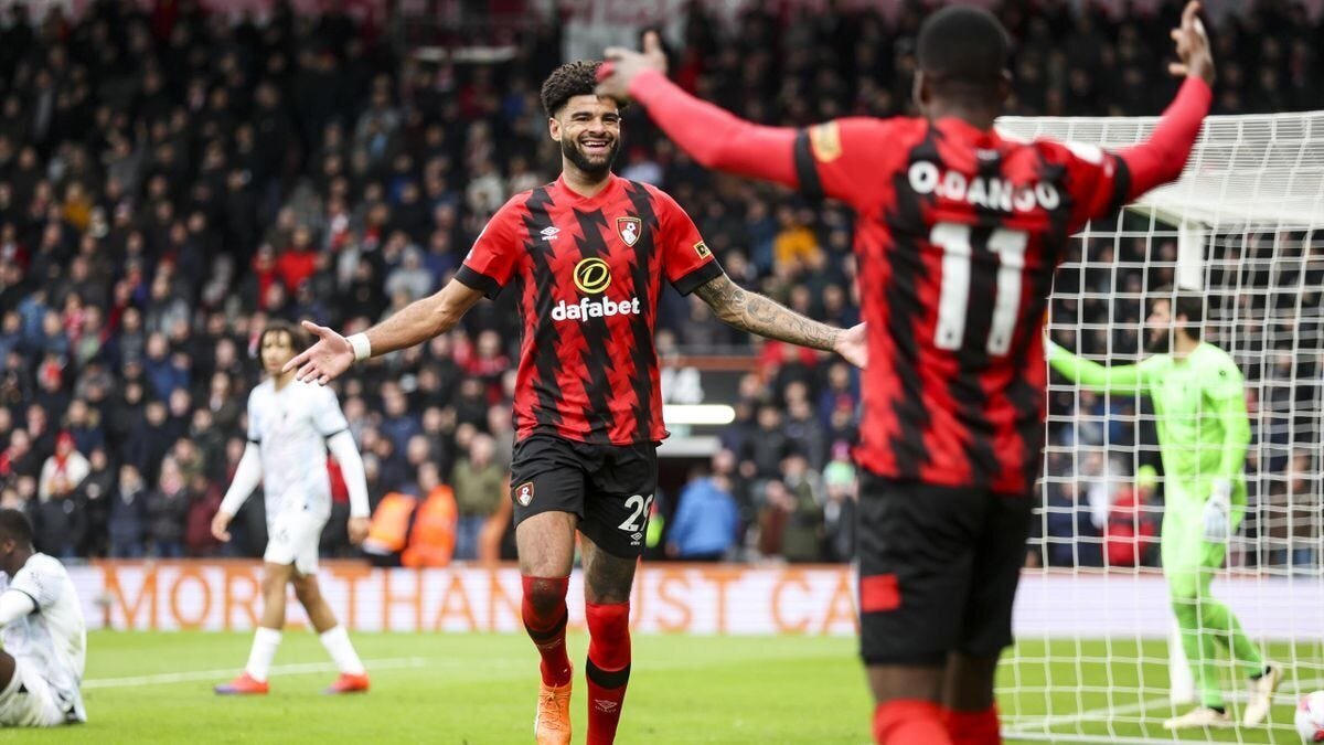 EPL GW 27 Results: Spurs, Man City, and Chelsea Bag Wins as Liverpool and Leicester City Record Losses 5 | Mania Africa | maniainc.com Bournemouth's Philip Billing celebrating his goal against Liverpool