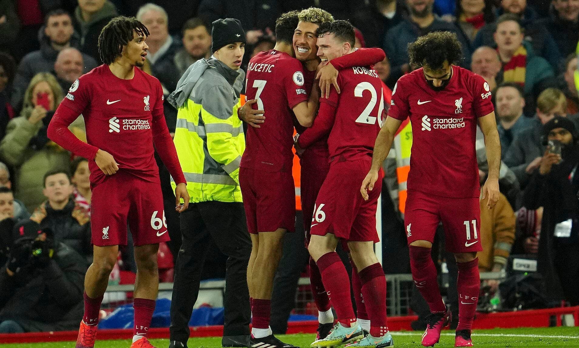 Anfield Annihilation: 7-0 is the Final Score for Liverpool vs Man United 3 | Mania Africa | maniainc.com Liverpool's Roberto Firmino celebrating his goal against Man United together with his teammates