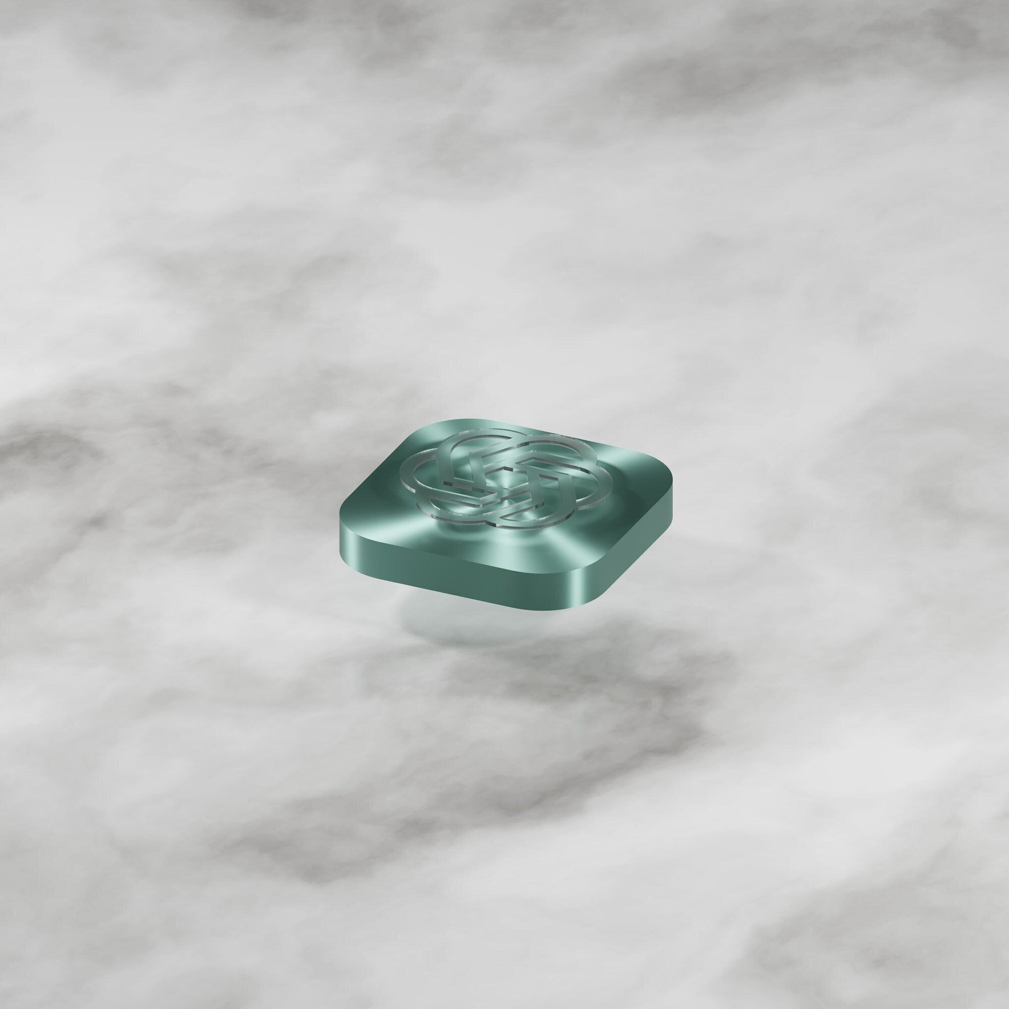 A green ChatGPT 3D logo