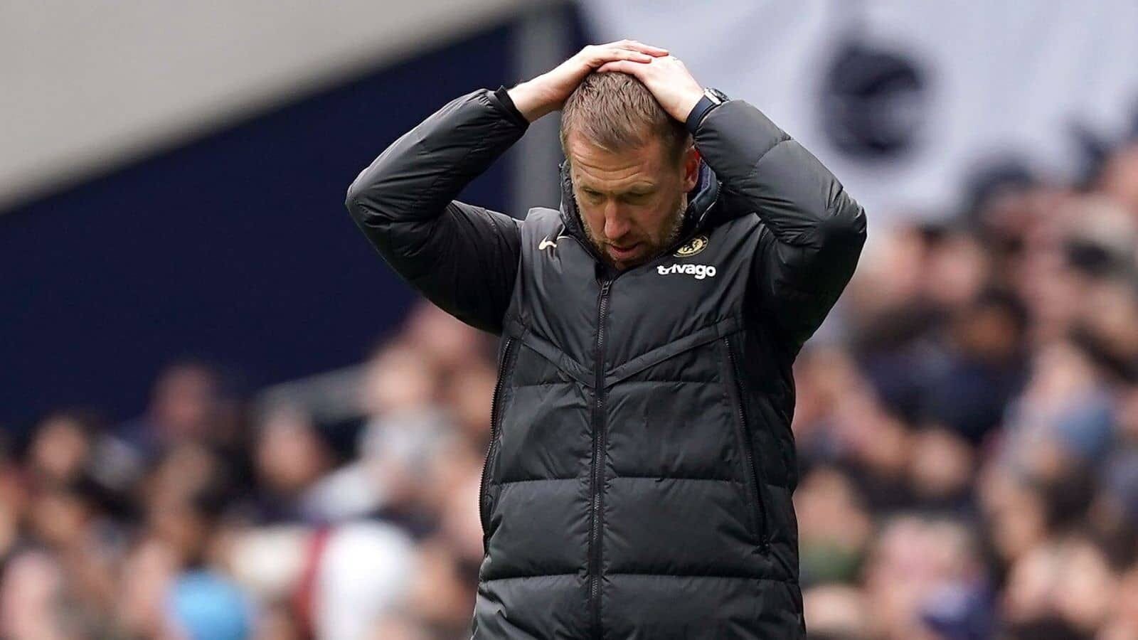 Manchester United Win the 2023 Carabao Cup in What is the First Cup Win for Manager Erik ten Hag as Tottenham Beat Chelsea in the EPL 5 | Mania Africa | maniainc.com Chelsea coach Graham Potter holding his head in apparent disappointment on losing to Tottenham in the EPL