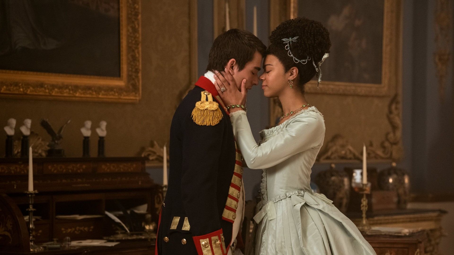 Queen Charlotte: A Bridgerton Story Review 8 | Mania Africa | maniainc.com Queen Charlotte reassures King George that together they'll be fine and that it's “you and me”. | Queen Charlotte Review | Mania Movies