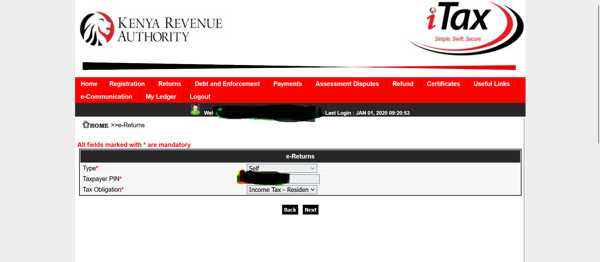 How to File KRA Returns with a P9 Form 3 | Mania Africa | maniainc.com The eReturns page in KRA iTAX | How to File KRA Returns | Mania Guides