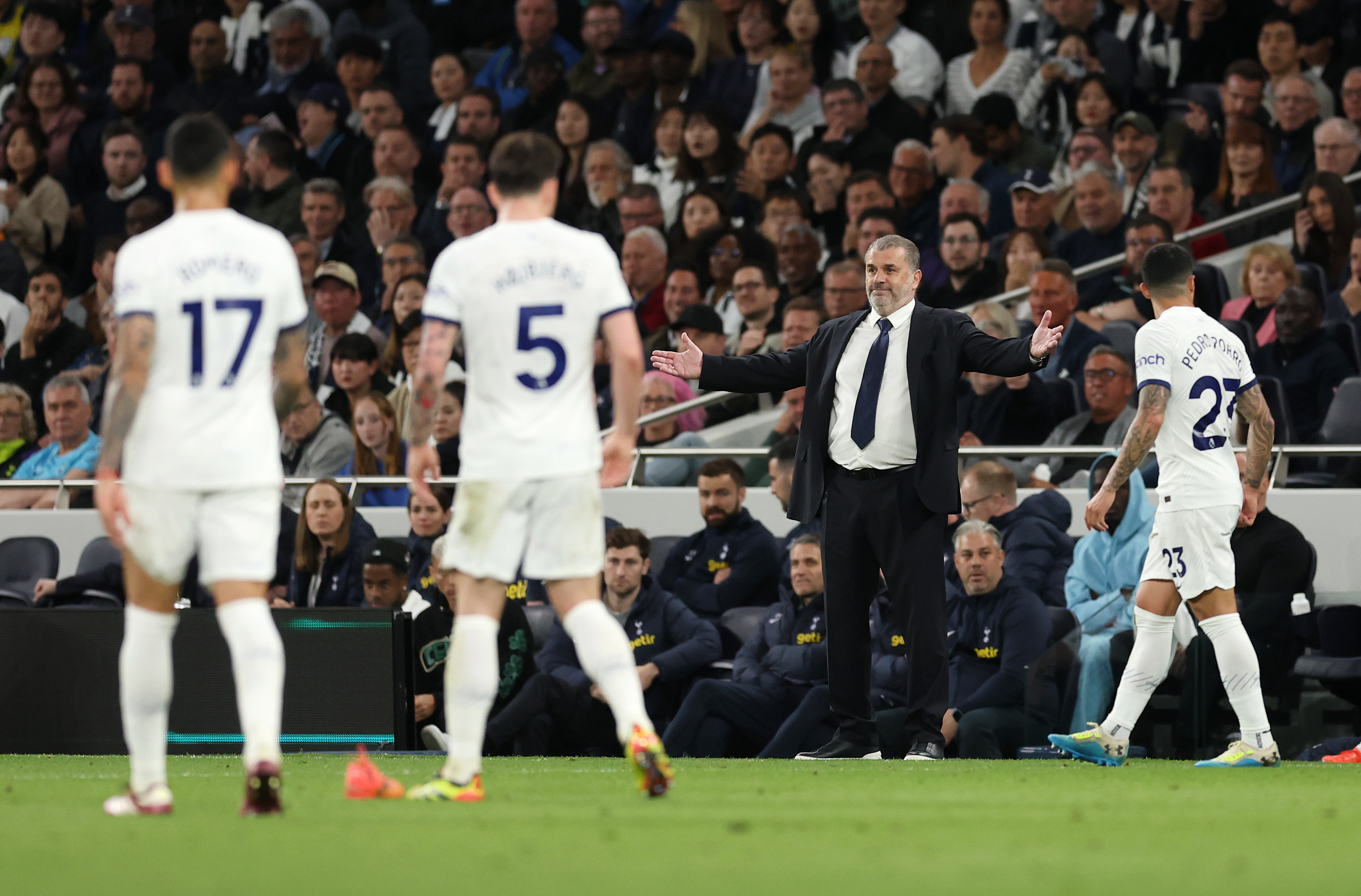 The Premier League is Looking too Manchester City after Defending Champs Beat Tottenham to Propel Themselves to League Leadership 3 | Mania Africa | maniainc.com A disappointed Spurs coach Ange Postecoglou | Tottenham vs Man City | EPL Updates | Mania Africa
