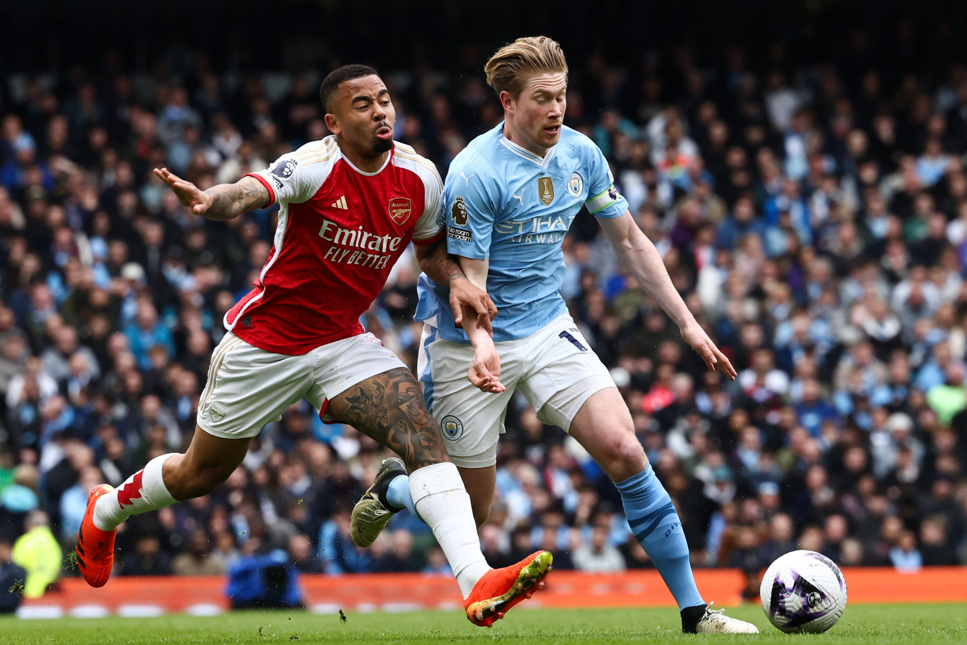 EPL Matchday 30 Results: Arsenal Draw Man City as Liverpool Beat Brighton 2 | Mania Africa | maniainc.com Arsenal v Man City De Bruyne up against Gabriel Jesus | EPL Results | Mania Africa