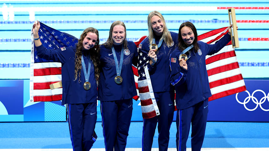 Paris 2024 Olympics: Must-See Highlights and Full List of Winners 104 | Mania Africa | maniainc.com Team USA Swimming set a new world record in the Women