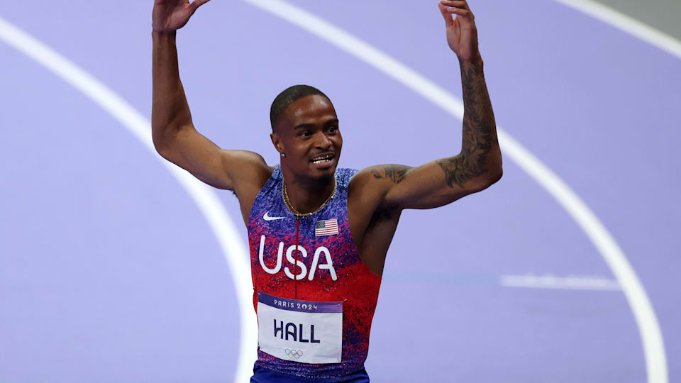 Paris 2024 Olympics: Must-See Highlights and Full List of Winners 79 | Mania Africa | maniainc.com Quincy Hall celebrating his gold | Olympics 2024 Paris Full List of Results | Mania Sports