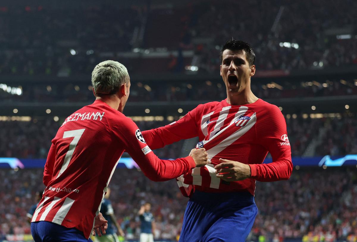 Morata celebrating