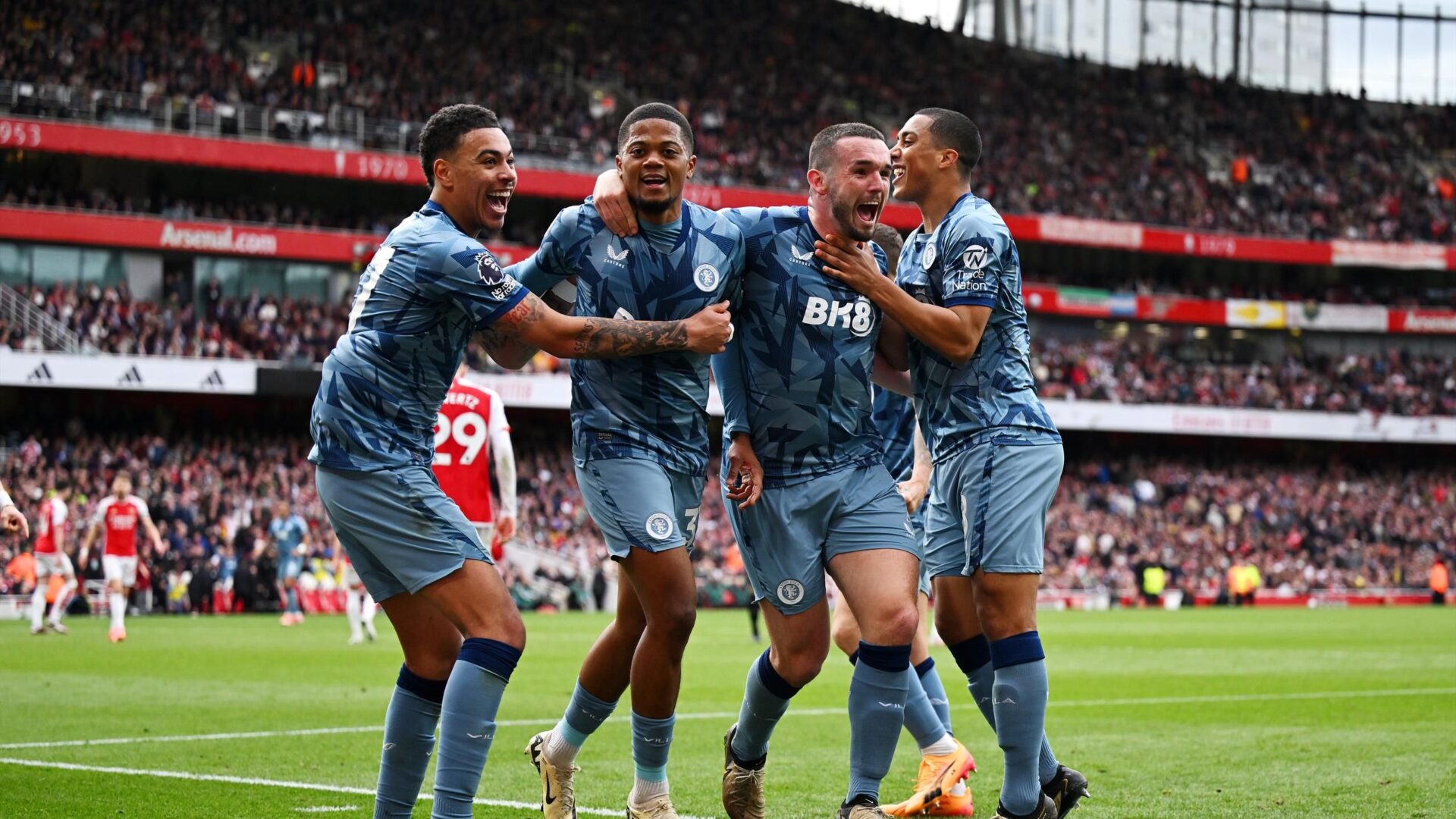 Double Loss for League Contenders Liverpool and Arsenal in a Seeming Repeat of Last Season's Misfortune 3 | Mania Africa | maniainc.com Aston Villa's Leon Bailey celebrating his goal against Arsenal | Arsenal 0 - 2 Aston Villa | Mania Africa