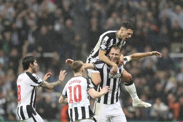 Dan Burn and teammates celebrating