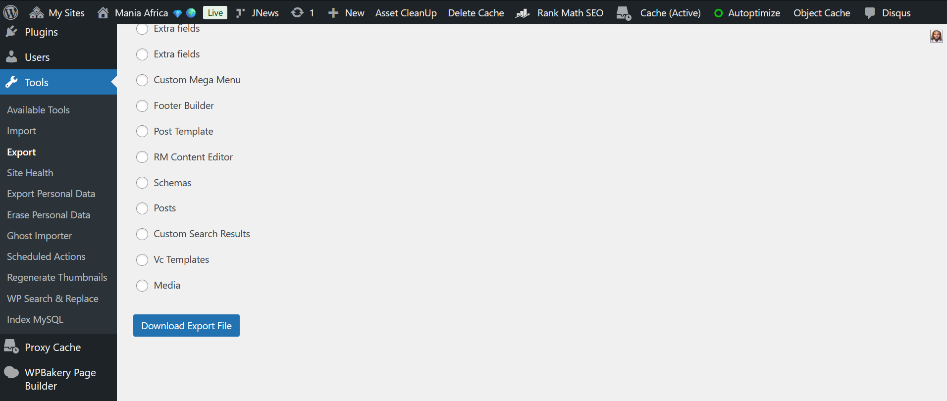 Migrating from Ghost to Substack by Migrating from Ghost to WordPress 7 | Mania Africa | maniainc.com Download Exported XML file