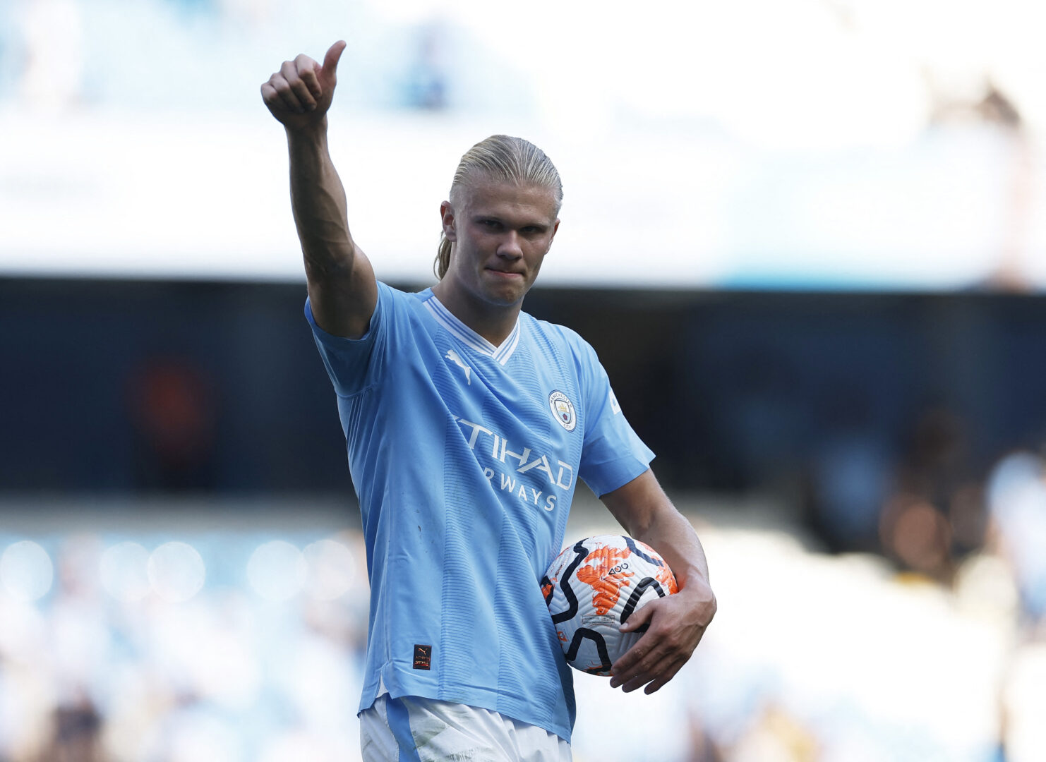 A Hat Trick of Hat Tricks - The Roll on EPL Gameweek 4: Strong Wins for Man City, Tottenham, and Brighton Plus Chelseaโs Pitiful Loss 28 | Mania Africa | maniainc.com Haaland with a thumbs up