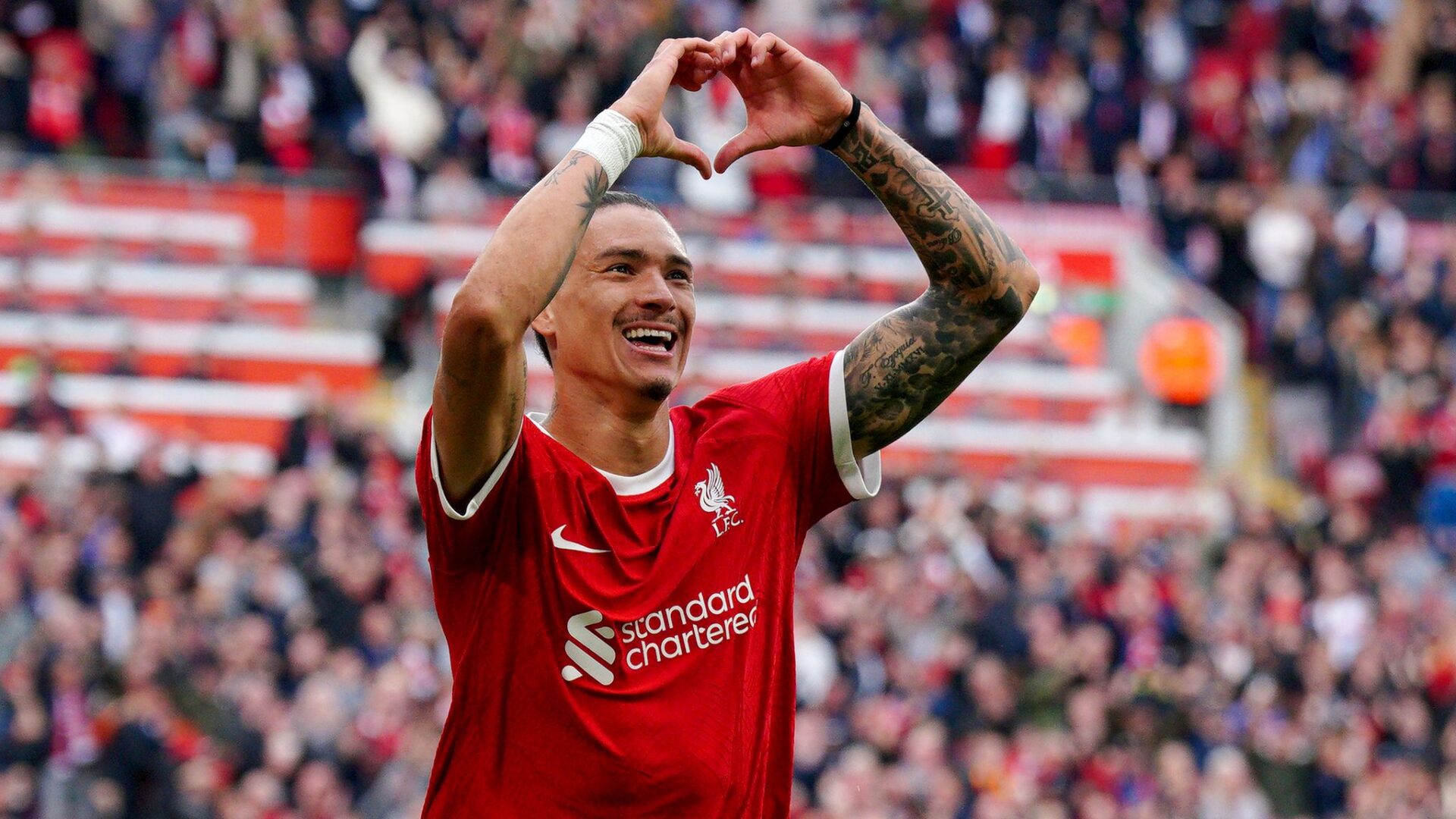 Nunez celebrating