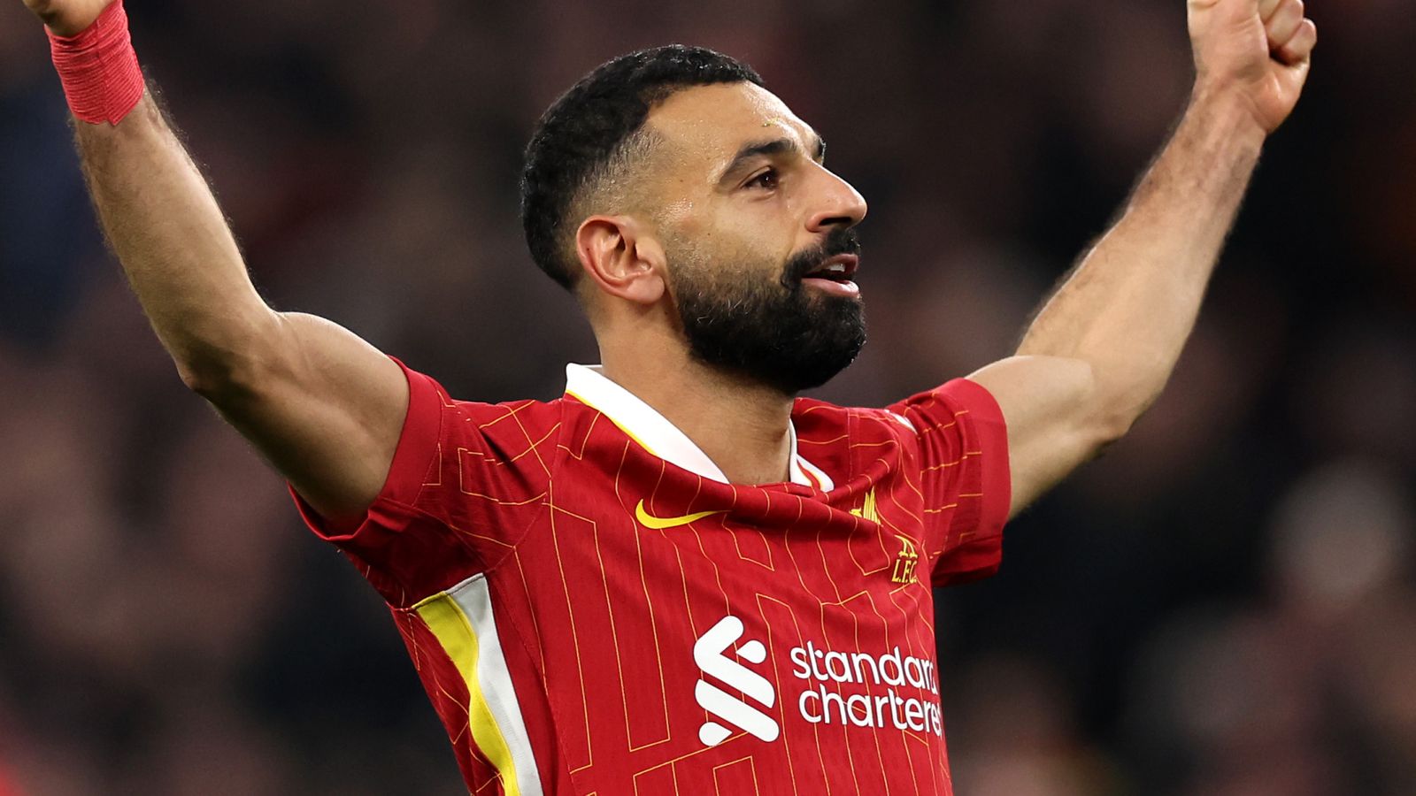 Salah celebrating