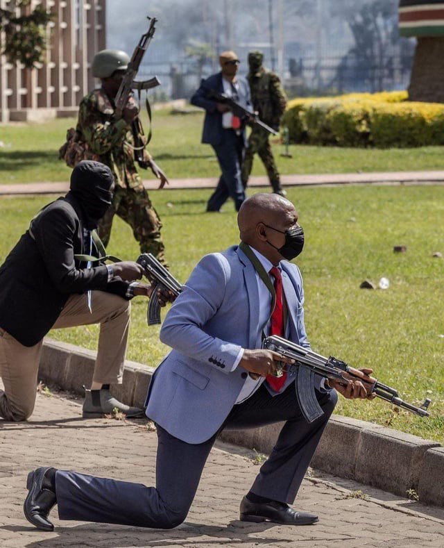 Kenyan Government Accused of Abductions, Torture, and Extrajudicial Killings of Political Dissidents 4 | Mania Africa | maniainc.com Masked Kenyan security personell who were photographed shooting live bullets at protestors who stormed the country's parliament during the June 2024 protests